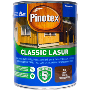 Лазурь Pinotex Classic Lasur - матовая алкидная пропитка для дерева, лазурная, с декоративным эффектом, бесцветная, BC, 3 л (5308843) ТОП в Черновцах