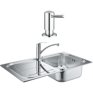 Кухонна мийка GROHE K Series K 300 31565SD0 зі змішувачем Eurosmart 33281002 та дозатором Contemporary 40536000