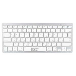 хорошая модель Клавиатура беспроводная UKC BK-3001 Wireless Keyboard Bluetooth Silver