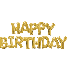 купить Шарики воздушные Amscan Phrase Happy Birthday Gold P60 (3609901)