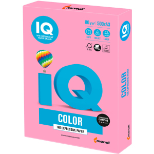 Папір офісний IQ Color PI25 A3 80 г/м2 500 аркушів Рожевий (9003974400273) в Чернівцях