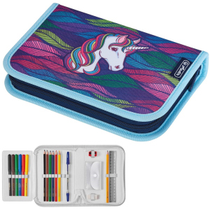 Пенал з наповненням 19 предметів Herlitz Rainbow Unicorn Райдужний Єдиноріг (50032891U) ТОП в Чернівцях