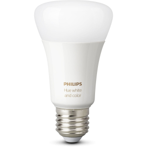 Розумна лампа Philips Hue Single Bulb E27, 9W(60Вт), 2000K-6500K, Color, Bluetooth, димована (929002216824) краща модель в Чернівцях