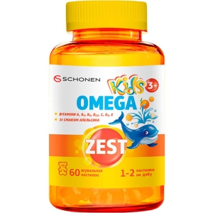 Зест ZEST Kids Omega Вітаміни №60 жувальних платівок (000001226) ТОП в Чернівцях