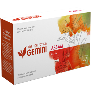 Чай черный пакетированный Gemini Tea Collection Grand Pack Ассам 4 г х 20 пакетиков (4820156430836) ТОП в Черновцах