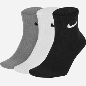 Шкарпетки Nike U Nk Everyday Ltwt Ankle 3Pr SX7677-901 42-46 (L) 3 пари Чорний/Білий/Сірий (888407239175) ТОП в Чернівцях