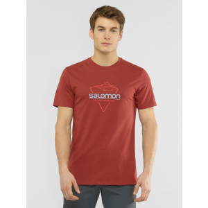 Футболка Salomon Blend Logo Tee M LC1408500 S Коричнева (0193128345792) в Чернівцях