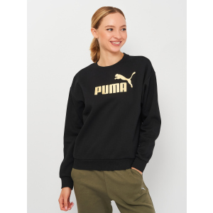 Світшот Puma ESS+ Metallic Logo Crew 58689301 XS Puma Black-Gold (4063699358643) краща модель в Чернівцях