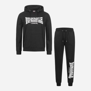 Спортивний костюм Lonsdale Cloudy 117199-1500 XXL Black/White (4251522375138) краща модель в Чернівцях