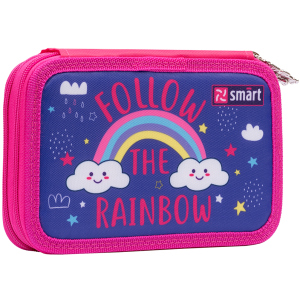 Пенал твердый Smart двойной HP-01 Follow the rainbow фиолетовый (532818) лучшая модель в Черновцах