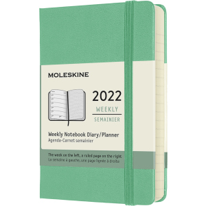 Тижневик Moleskine 2022 9 х 14 см 144 сторінки Ментол (8056420858587) ТОП в Чернівцях