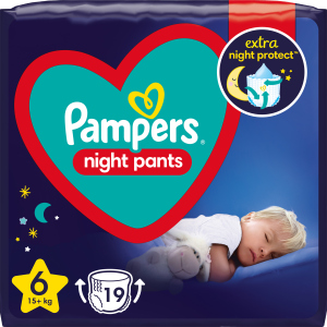 Подгузники-трусики ночные Pampers Night Pants Размер 6 (15+ кг) 19 шт (8006540234761) в Черновцах