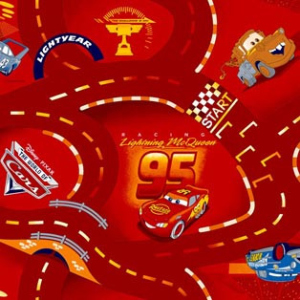 Ковролін AW WORLD OF CARS 10 1,5м червоний з малюнком краща модель в Чернівцях