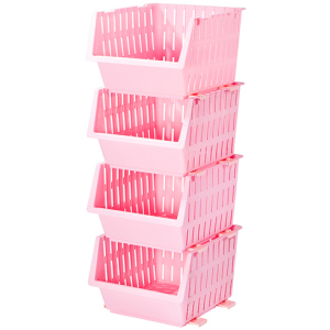 Набір кошиків Violet House Бамбу Pink 1021 22 х 30 х 36 см 4 шт (1021 Бамбу PINK Набір 4 ш) в Чернівцях