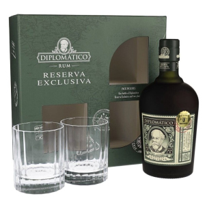 Ром Diplomatico Reserva Exclusiva 0.7 л 40% + 2 склянки (2134449344499) в Чернівцях