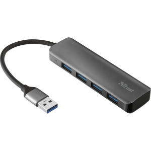 хорошая модель USB-хаб Trust Halyx 4-Port USB-A 3.2 Aluminium (TR23327)