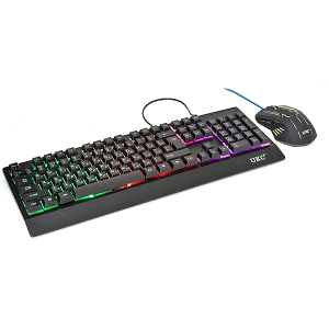 Комплект проводная клавиатура и мышь c RGB подсветкой KEYBOARD UKC 4958 (4958-22) лучшая модель в Черновцах