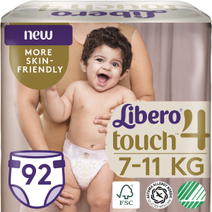 Підгузки Libero Touch 4 7-11 кг одноразові 92 шт (7322541301747) краща модель в Чернівцях