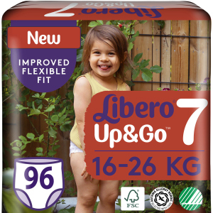 Підгузки-трусики Libero Up&Go 16-26 кг розмір 7 96 шт (7322541481302) в Чернівцях