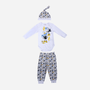 Комплект (боди + штанишки + шапочка) Disney Mickey Mouse MC18314 62-68 см Белый (8691109923707) в Черновцах