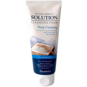 Пінка-скраб для глибокого очищення пор Deoproce Natural Perfect Solution Cleansing Foam Deep Cleansing Rice з рисовою пудрою, висівками та 6-ма рослинними екстрактами 170 г (8809567922297) краща модель в Чернівцях