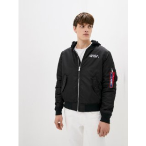 Куртка Airboss MA-1 Hooded NASA 2XL Black (707568225943_A) краща модель в Чернівцях