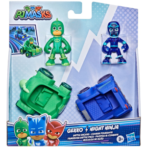 Игровой набор PJ Masks Герои в масках - Гекко против ночного ниндзя (2 фигурки 2 машинки) (F2841) (5010993847723) в Черновцах