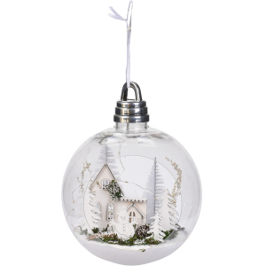 Ялинкова куля Christmas Decoration 20 см з підсвічуванням (CAA115200_білі ялинки) краща модель в Чернівцях