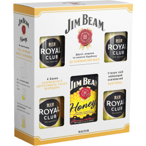 Ликер Jim Beam Honey 0.7 л 32.5% + безалкогольный напиток Royal Club Bitter Lemon 4 шт (4823093700109) рейтинг