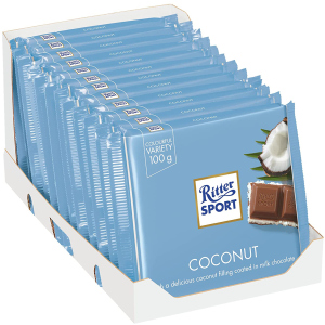 Упаковка молочного шоколаду Ritter Sport з начинкою кокосово-молочний крем 12 шт х 100 г (4000417298607) краща модель в Чернівцях