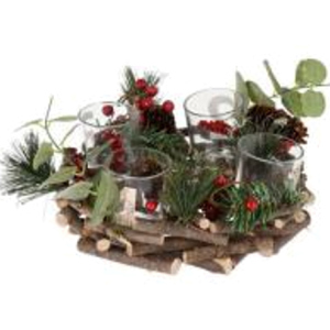 Подсвечник Christmas Decoration для 4 свечей, 22 х 22 х 8 см (YZB004040) лучшая модель в Черновцах