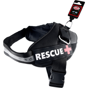 Шлея усиленная Pet Nova Rescue+ M 55-65 см Чёрная (HA-RESCUE-BL-M) (5903031442168) ТОП в Черновцах