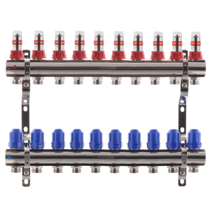 Коллекторный блок с расходомерами KOER KR.1110-10 1”x10 WAYS (KR2647) лучшая модель в Черновцах