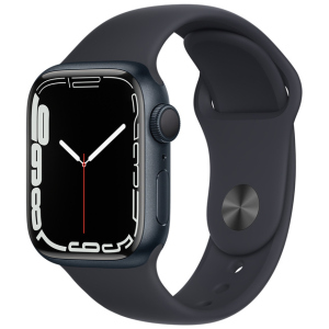 Смарт-часы Apple Watch Series 7 GPS 41mm Midnight Aluminium Case with Black Sport Band (MKMX3UL/A) лучшая модель в Черновцах