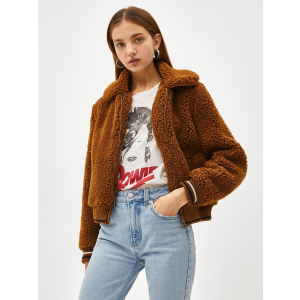 Кожушки Bershka XAZ152755BYFP XS Темно-коричневий (DD8000004547350) ТОП в Чернівцях