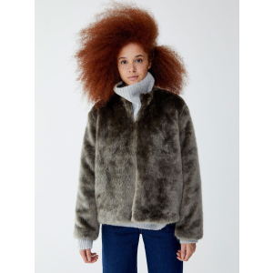 Полушубок Pull & Bear XAZ217599MQPB M Серый с черным (DD8000004447759) ТОП в Черновцах