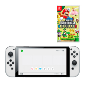 купити Набір Консоль Nintendo Switch OLED Model HEG-001 64GB White Новий + Гра New Super Mario Bros. U Deluxe