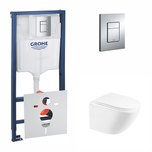 Набор инсталляция 4 в 1 Grohe Rapid SL 38772001 + унитаз с сиденьем Qtap Robin QT1333046ENRW ТОП в Черновцах