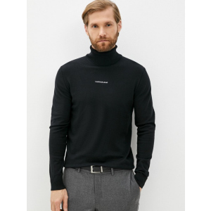 Водолазка Calvin Klein Jeans Micro Branding Roll Neck Sweat J30J318612-BEH XL Черная (8719854515869) лучшая модель в Черновцах