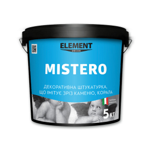 Декоративна штукатурка MISTERO ELEMENT DECOR 5 кг створена на основі натурального вапна та спеціальних добавок надійний