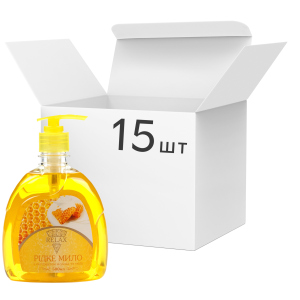 Упаковка рідкого мила Relax з екстрактом меду та молока 500 мл х 15 шт (4820174691387_1) краща модель в Чернівцях