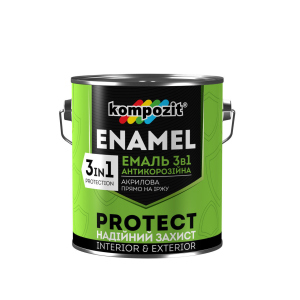 Емаль антикорозійна Kompozit 3в1 PROTECT (0.75 кг) Синя (RAL 5010) ТОП в Чернівцях