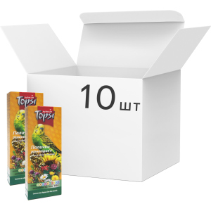 Упаковка корму палички для хвилястих папуг Topsi Різнотрав'я 100 г 10 шт (14820122208282)