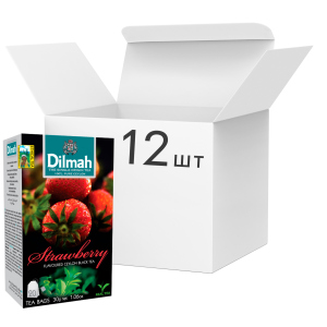 Упаковка чаю Dilmah чорного Полуниця 12 пачок по 20 пакетиків (19312631142225) ТОП в Чернівцях