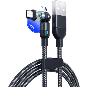 Магнітний кабель XoKo SC-390 Magneto 540° 3 в 1 Lightning - Micro USB - USB Type-C 1 м Black (SC-390MGNT-BK) краща модель в Чернівцях