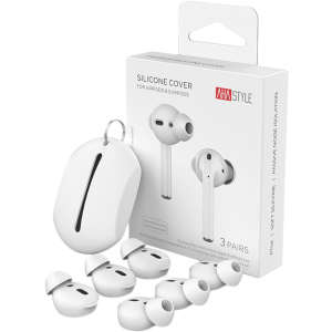 Вакуумные силиконовые насадки AhaStyle для Apple AirPods и EarPods 3 малые пары Белые (AHA-01660-WHT) ТОП в Черновцах