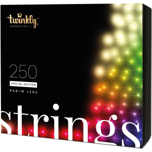 купить Светодиодная Smart LED гирлянда Twinkly Strings RGBW 250, BT+WiFi, Gen II, IP44, кабель черный (TWS250SPP-BEU)