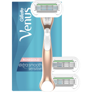 Станок для бритья женский (Бритва) Venus RoseGold Extra Smooth с 3 cменными картриджами (7702018536931) ТОП в Черновцах