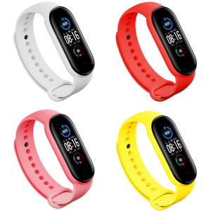 Набор ремешков 4 цвета BeCover для Xiaomi Mi Smart Band 5 / Mi Smart Band 6 Girl (705340) ТОП в Черновцах