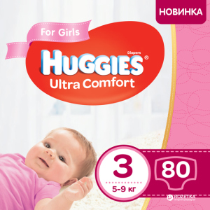 Підгузки Huggies Ultra Comfort 3 Mega для дівчаток 80 шт (5029053543604) в Чернівцях